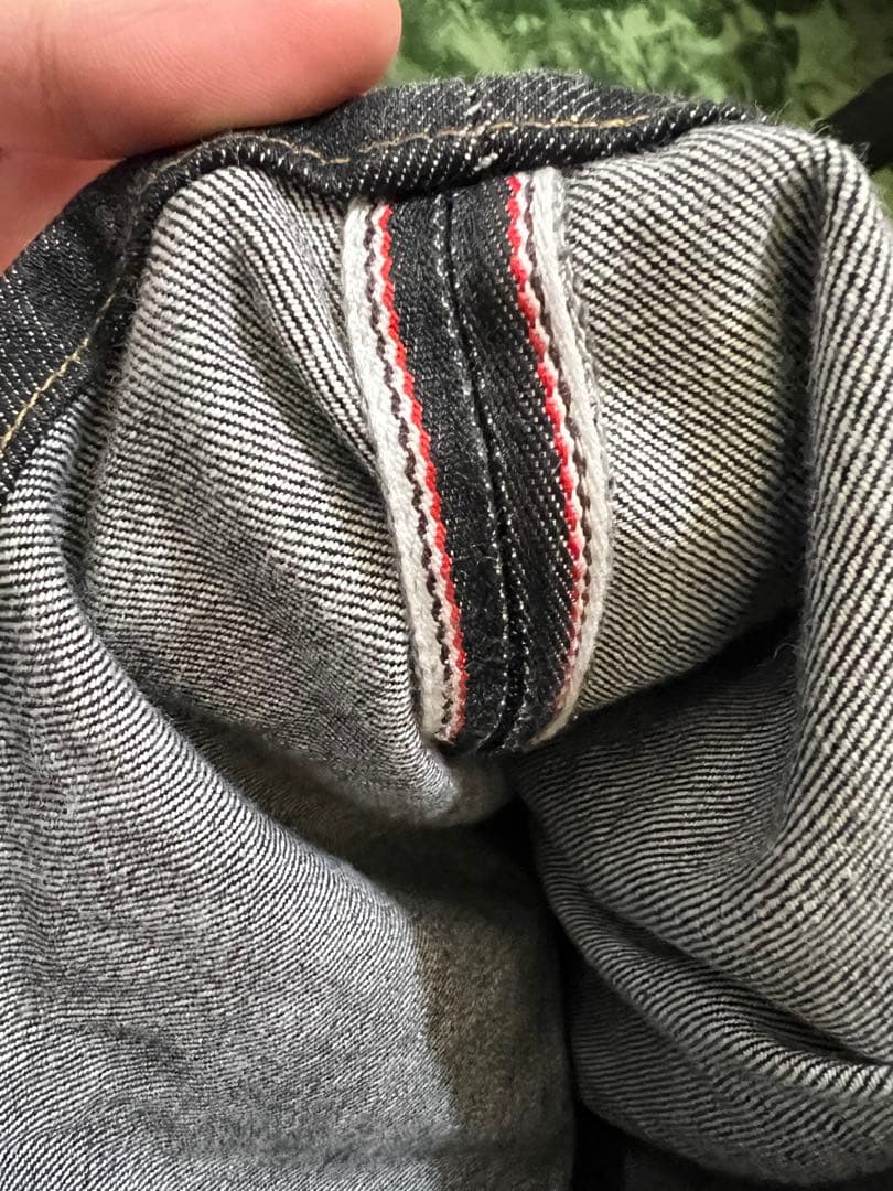 shinzobrand 15oz ブラック denim pants 赤耳