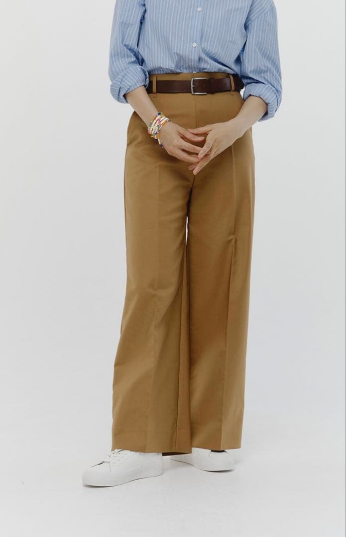 美品【2024AW】yori ギャババギーワイドパンツ　34サイズ