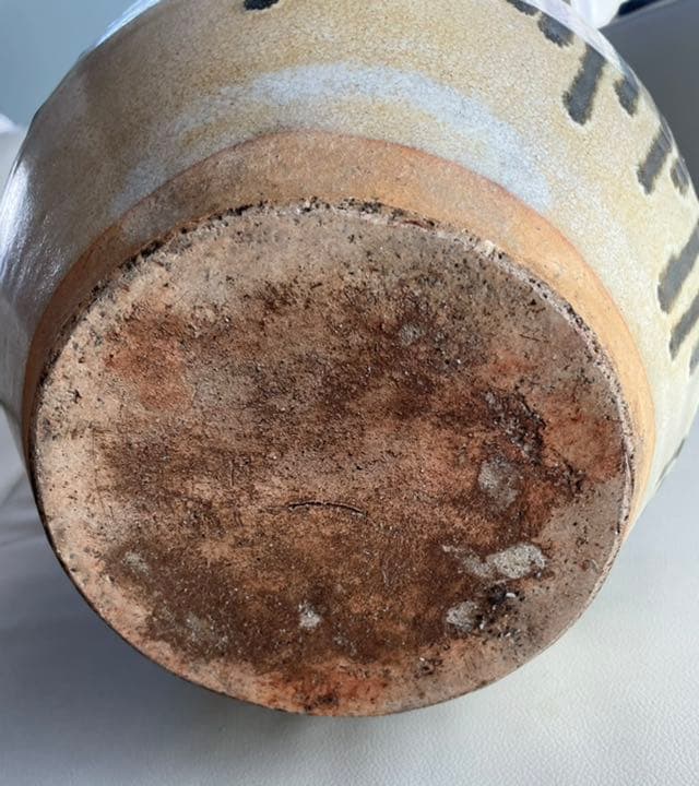 信楽焼 すだれ茶壺 すいか壺 骨董アンティーク