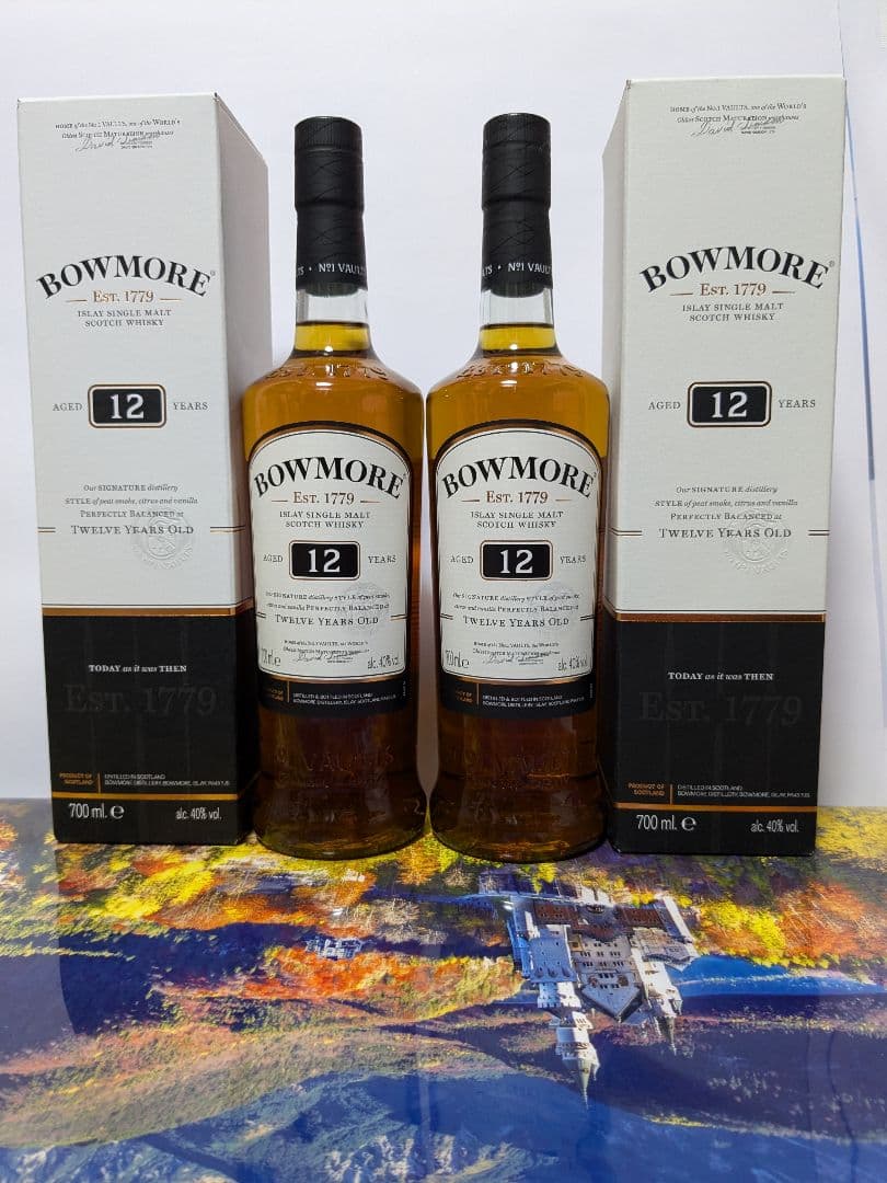 ボウモア 12年 700ml シングルモルト スコッチウイスキー2本新品未開封。