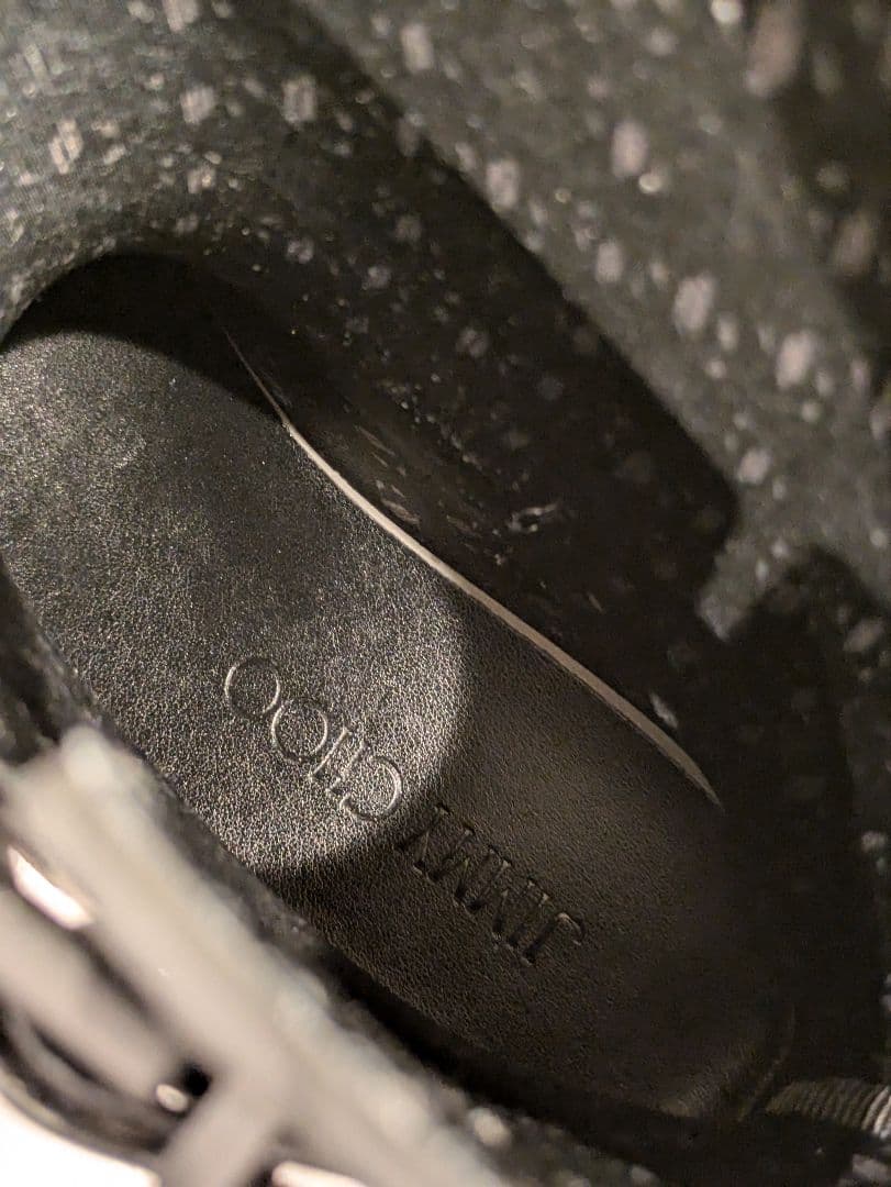 ❤ジミーチュウJIMMY CHOO厚底レインブーツ 黒 （24センチ）梅雨時重宝