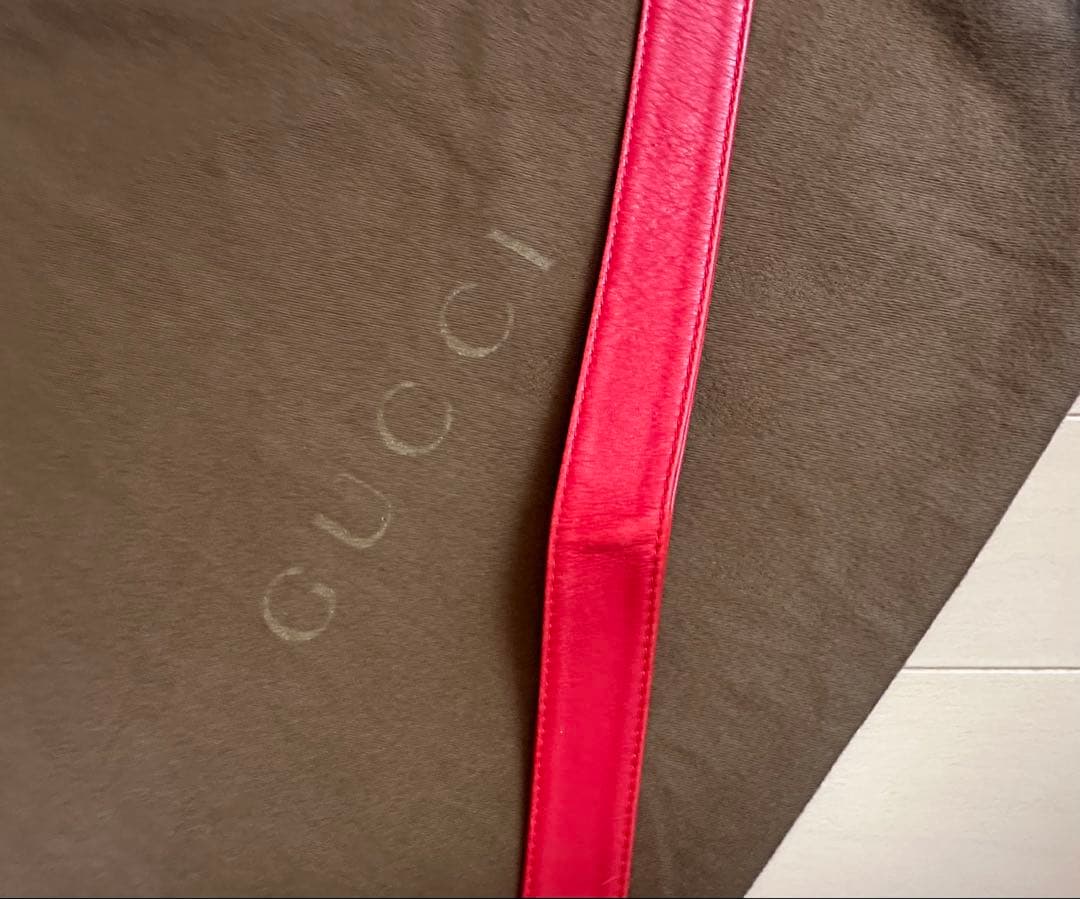 美品♪オールドグッチ　バンブートート大　赤