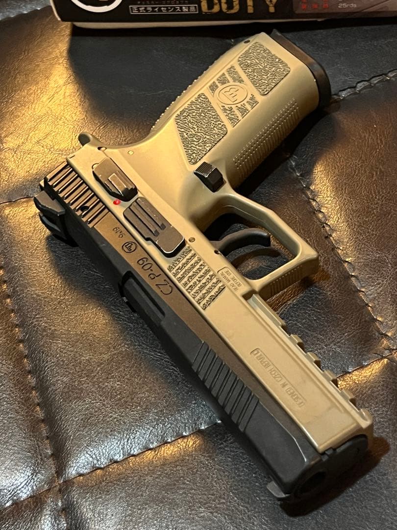 値下げ★KJ CZ P-09 スペアマガジン付　ガスブローバック タン