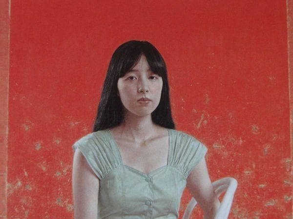 大矢英雄、『祝祭の夏』、希少画集より、状態良好、新品木製額・額装付