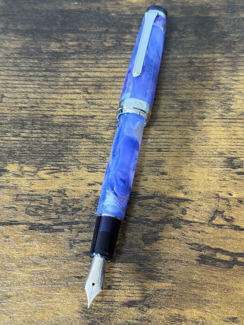 新品未使用　ヴェイリオ VEILIO バイオレット　21金　万年筆　中細字