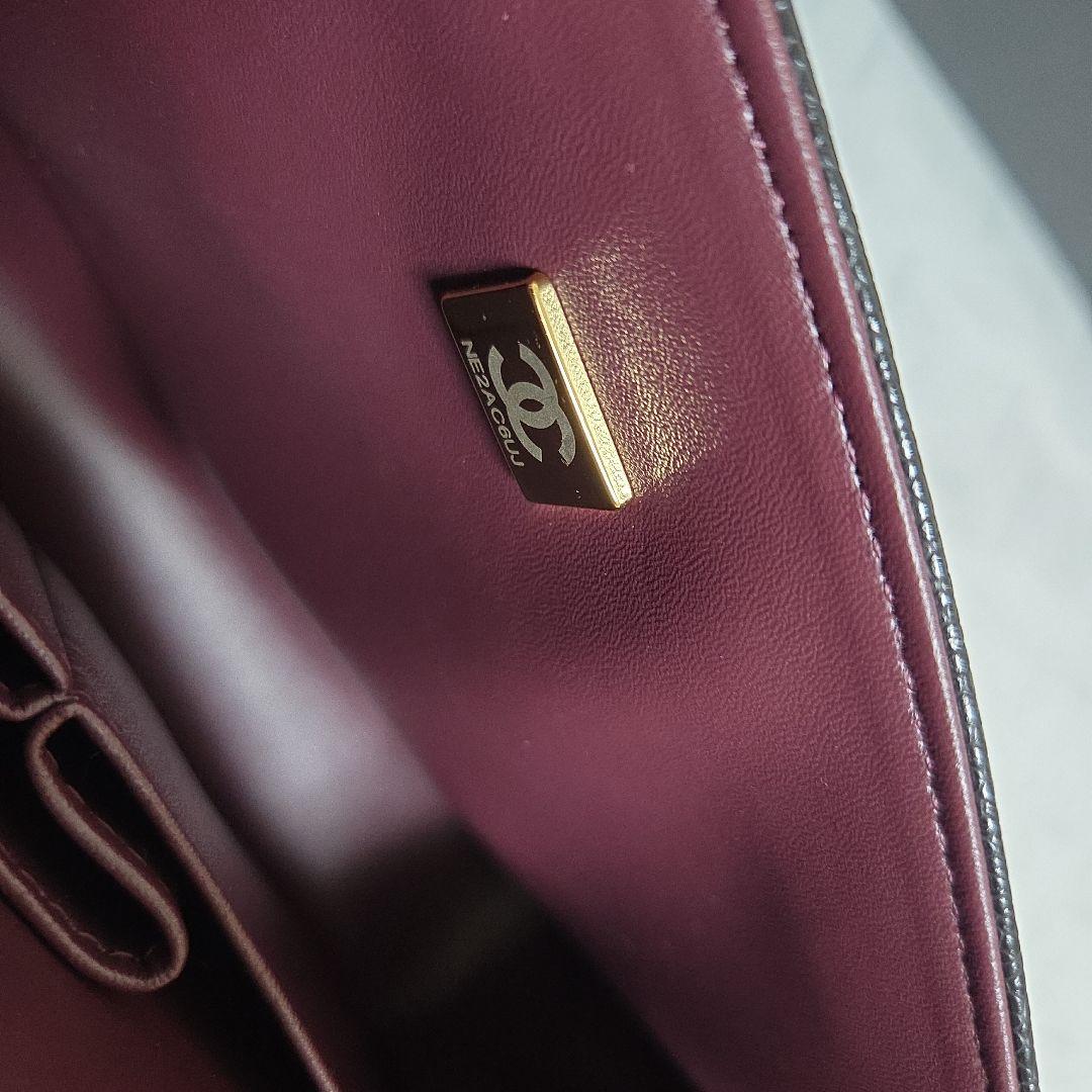 CHANEL ダブルチェーン　フラップバッグ　キャビアスキンゴールド☆ノベルティ