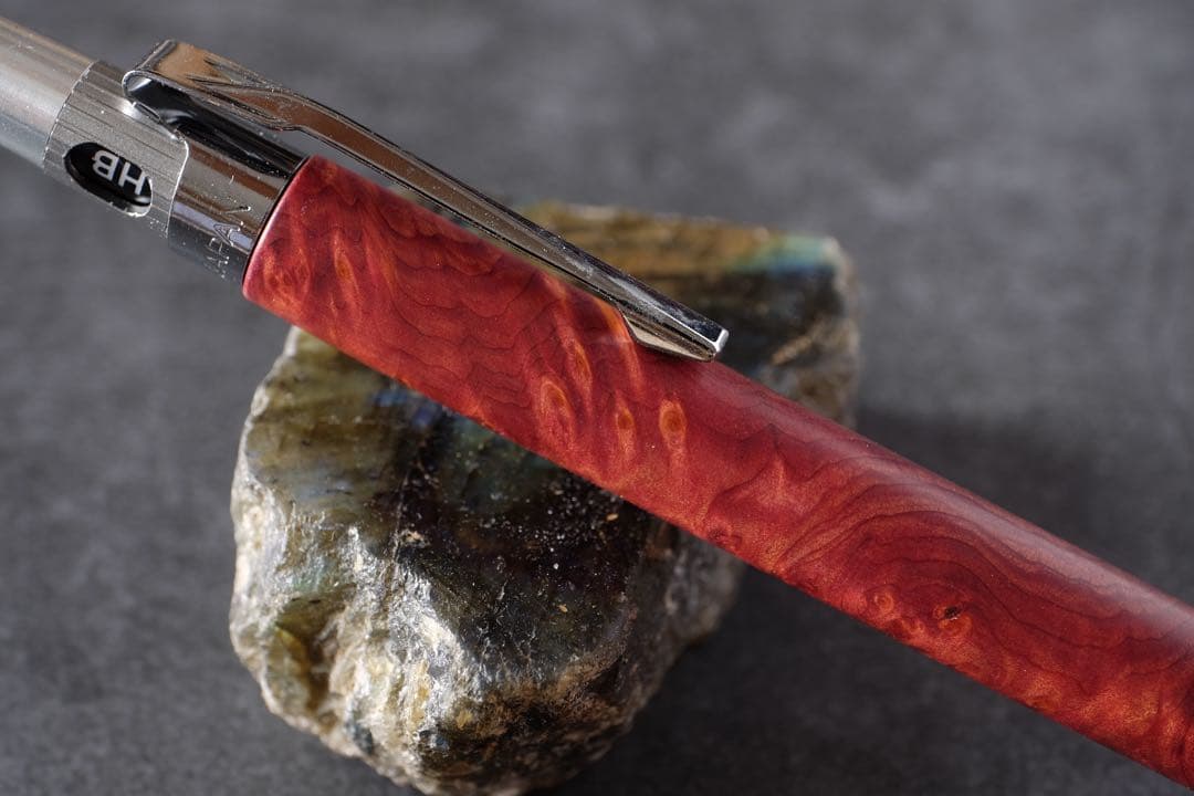 PG5木軸カスタム0182　高村杢工房 製図用シャープペンシル　紫杉(紫紅杉)瘤