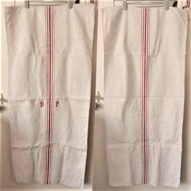 ◆超美品！アンティーク　グレインサック 手織り　赤ライン BＰ