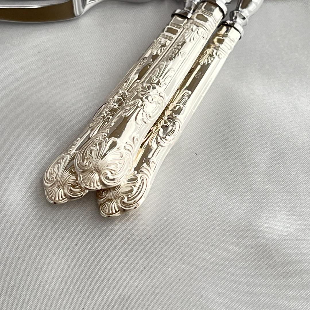 【Harrison Brothers】 【純銀ハンドル】ティーフォーク 6本