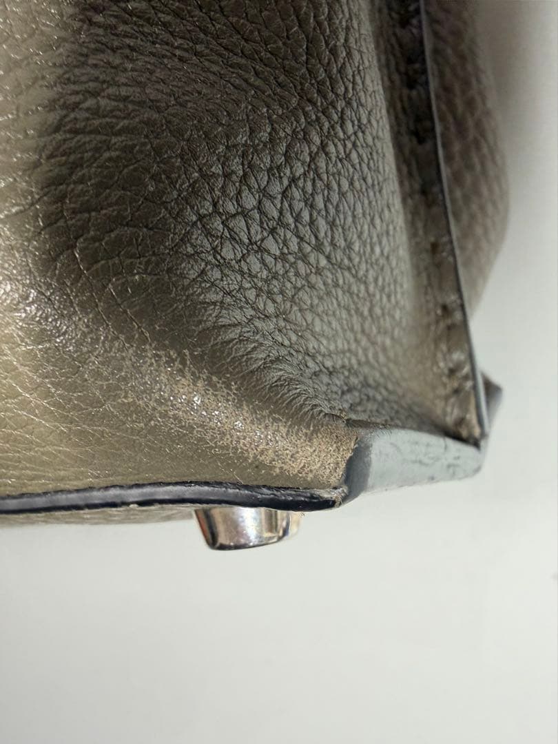 Fendi ピーカブー　グレー／イエロー　メンズバッグ