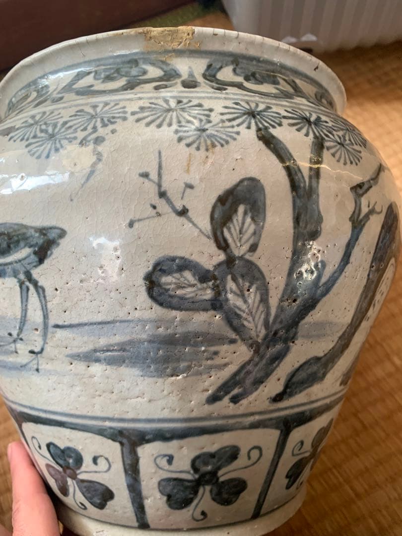 中国明時代早期染付大缶