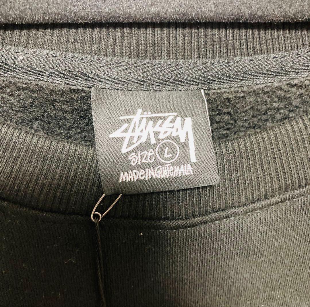 新品未使用☆STÜSSY BASIC STSSY CREW　L　ブラック　裏起毛