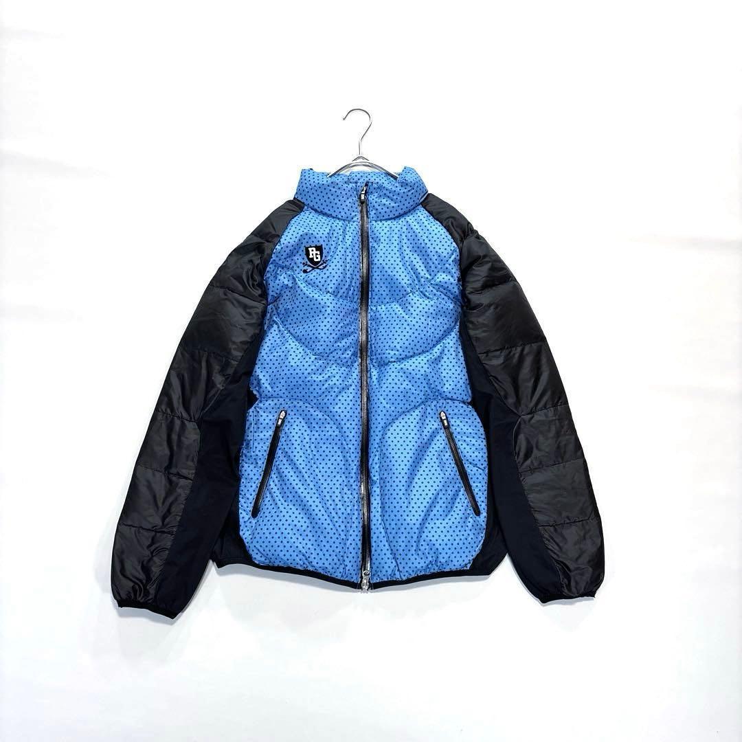 パーリーゲイツ ジャケット ブルゾン　2/L ダウン　バイカラー　ブルー