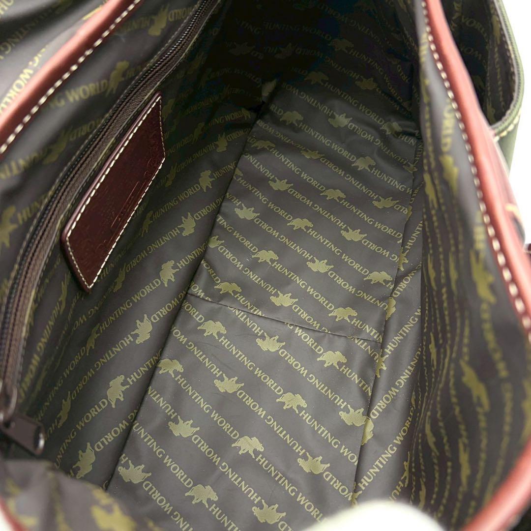 極美品 ハンティングワールド サファリトゥデイ ショルダーバッグ グリーン