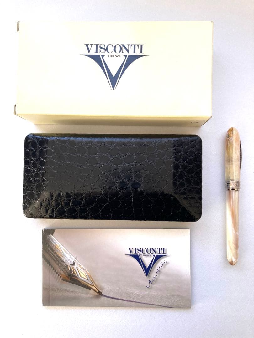 【美品】 ビスコンティ VISCONTI 万年筆 バニラ ホワイトマーブル