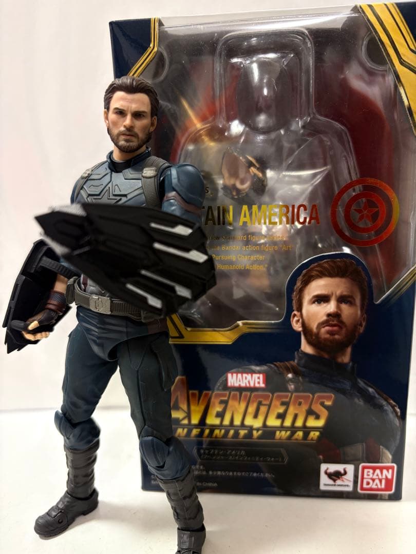 フィギュアーツ　キャプテンアメリカ　インフィニティウォー　閃回ヘッド、シールド付