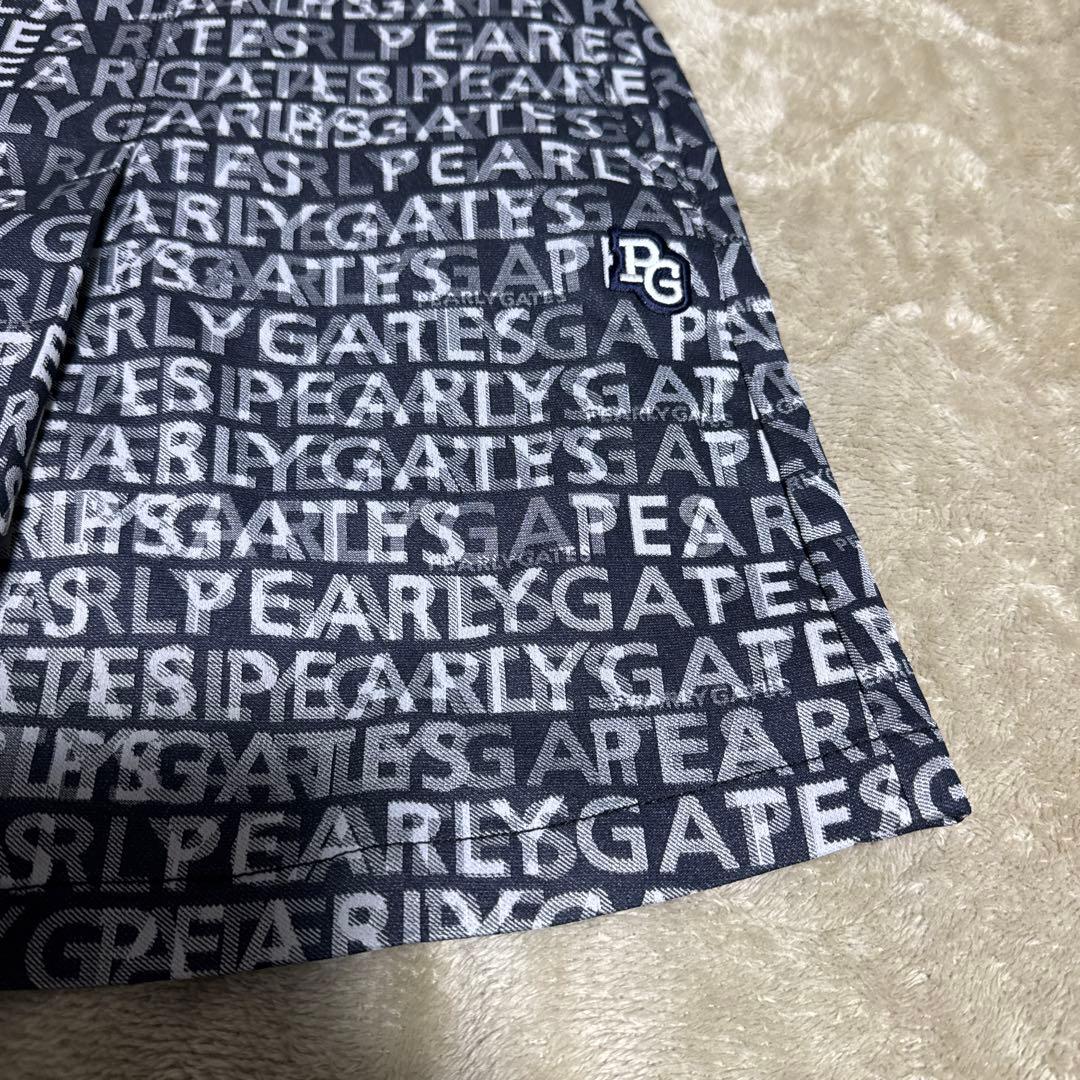 PEARLY GATES ロゴプリント プリーツスカート