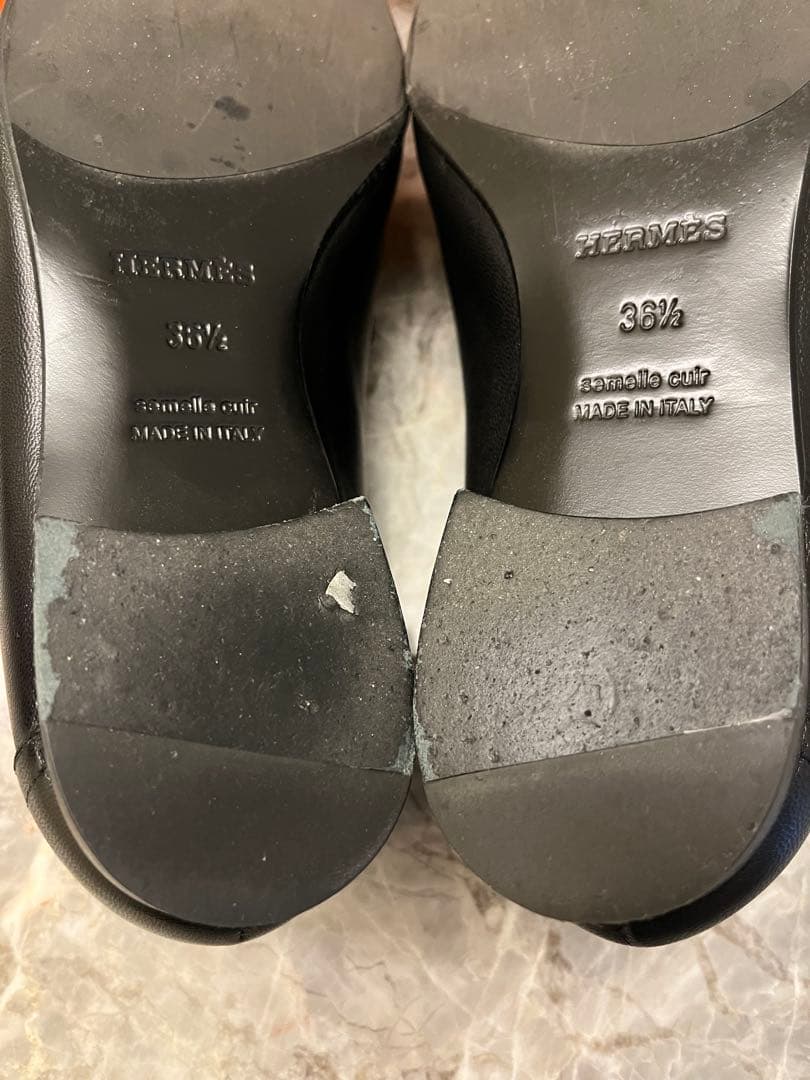 HERMES エルメス　モカシン ロワイヤル　36.5 ブラック✖️ピンク