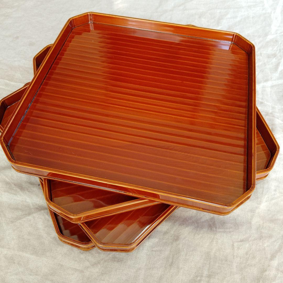 飛騨春慶　春慶塗　懐石膳　四角盆　4枚