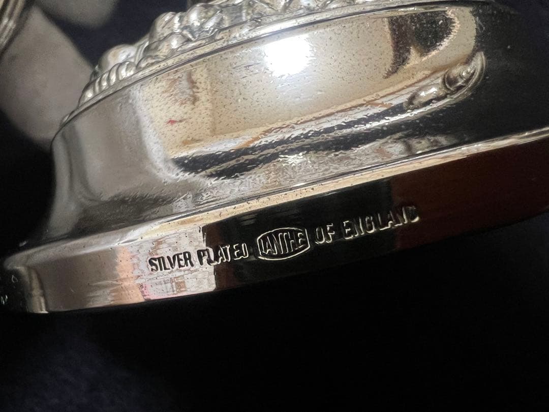 イギリスアンティーク銀シルバープレート製キャンドルスタンド1960年代現状品のみ