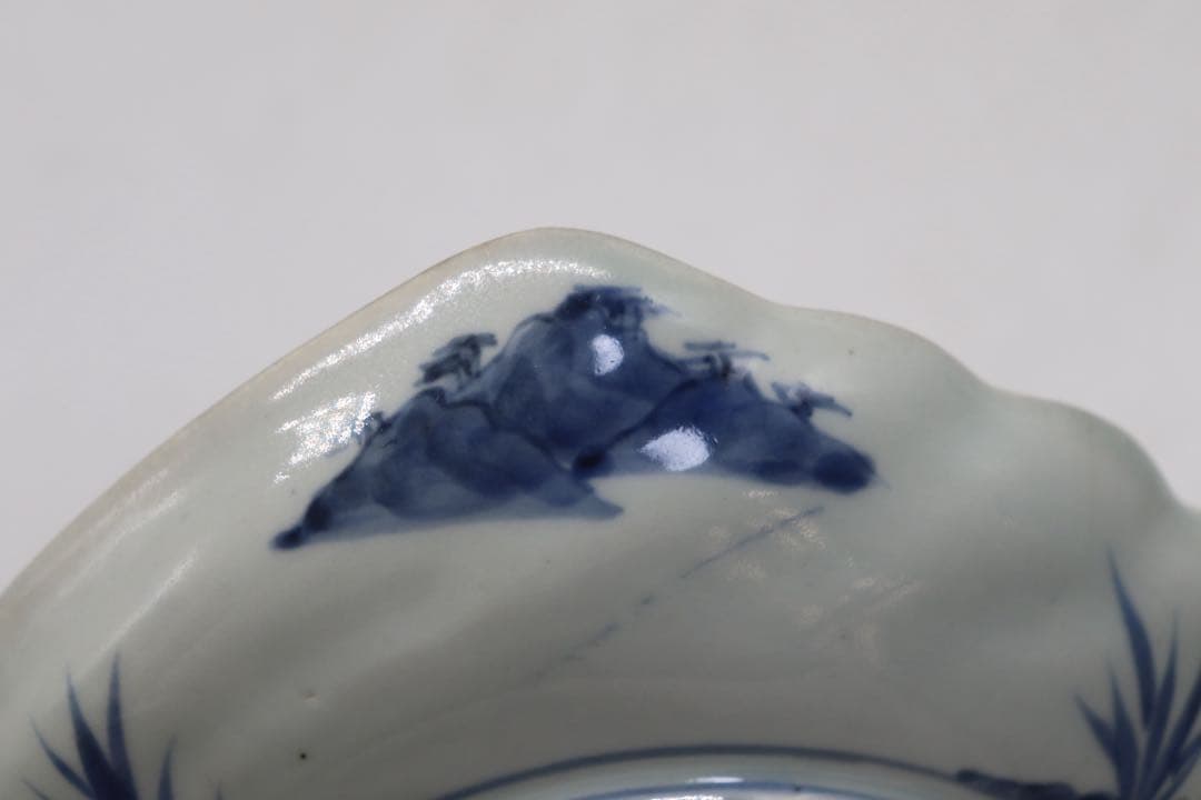 江戸　伊万里色絵　あわび型盛皿　大明年製銘　アンティーク　送料込み251010