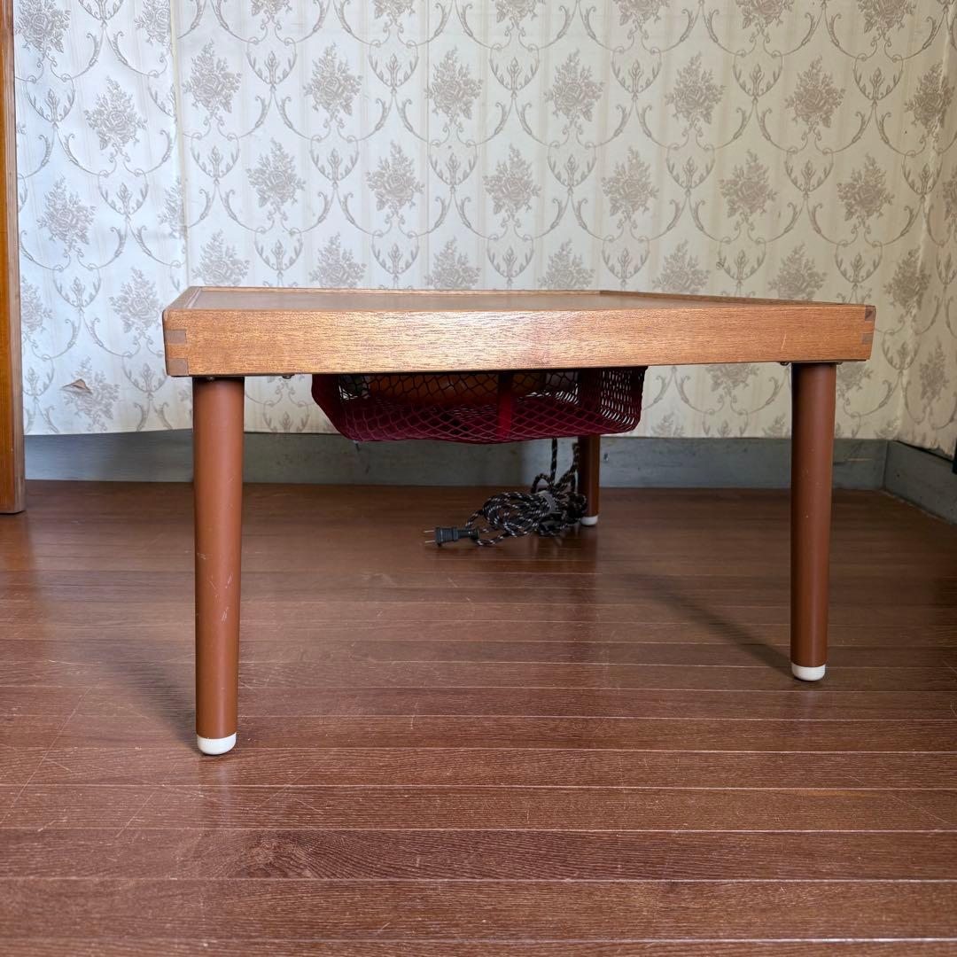当時物 昭和 レトロ HITACHI 赤外線 こたつ 木製 座卓 ブラウン