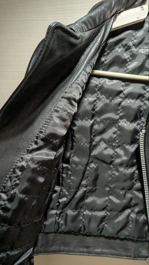 deicy　ラム革 シングルライダースジャケット ショート丈　ブラック