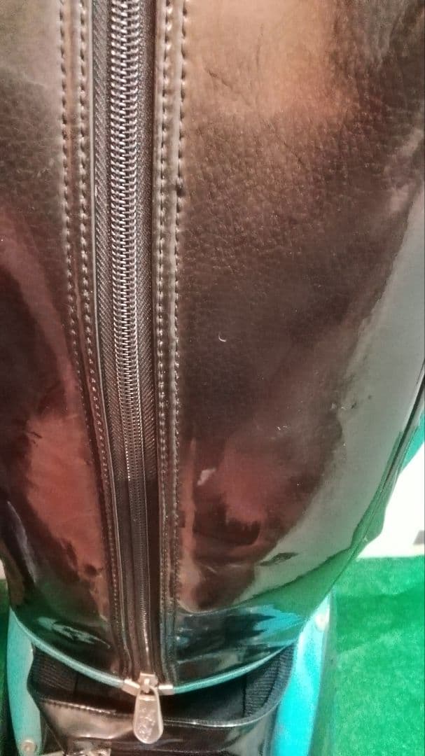 ダンスウィズドラゴン　キャディバッグ　エナメル　ブラック×ブルー