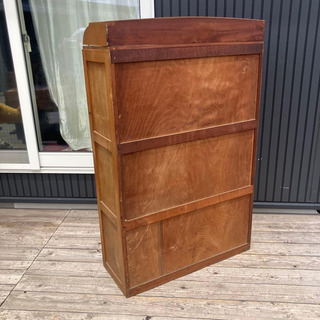 昭和レトロ 古家具 飾りガラス戸 木製キャビネット 食器棚 飾り棚 サイドボード