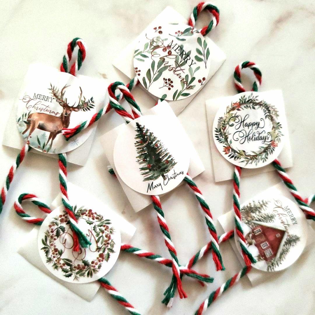 No.223　リボン付きサンキューシール　クリスマス　リボンシール　ギフトシール