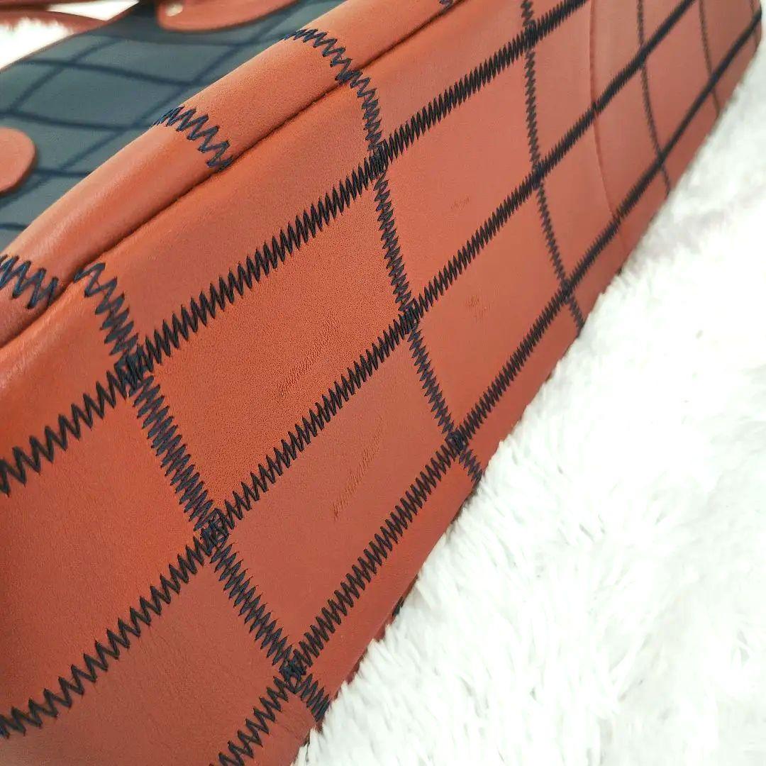 美品✨️トライオン パネルレザー トートバッグ パッチワーク レザー A4可