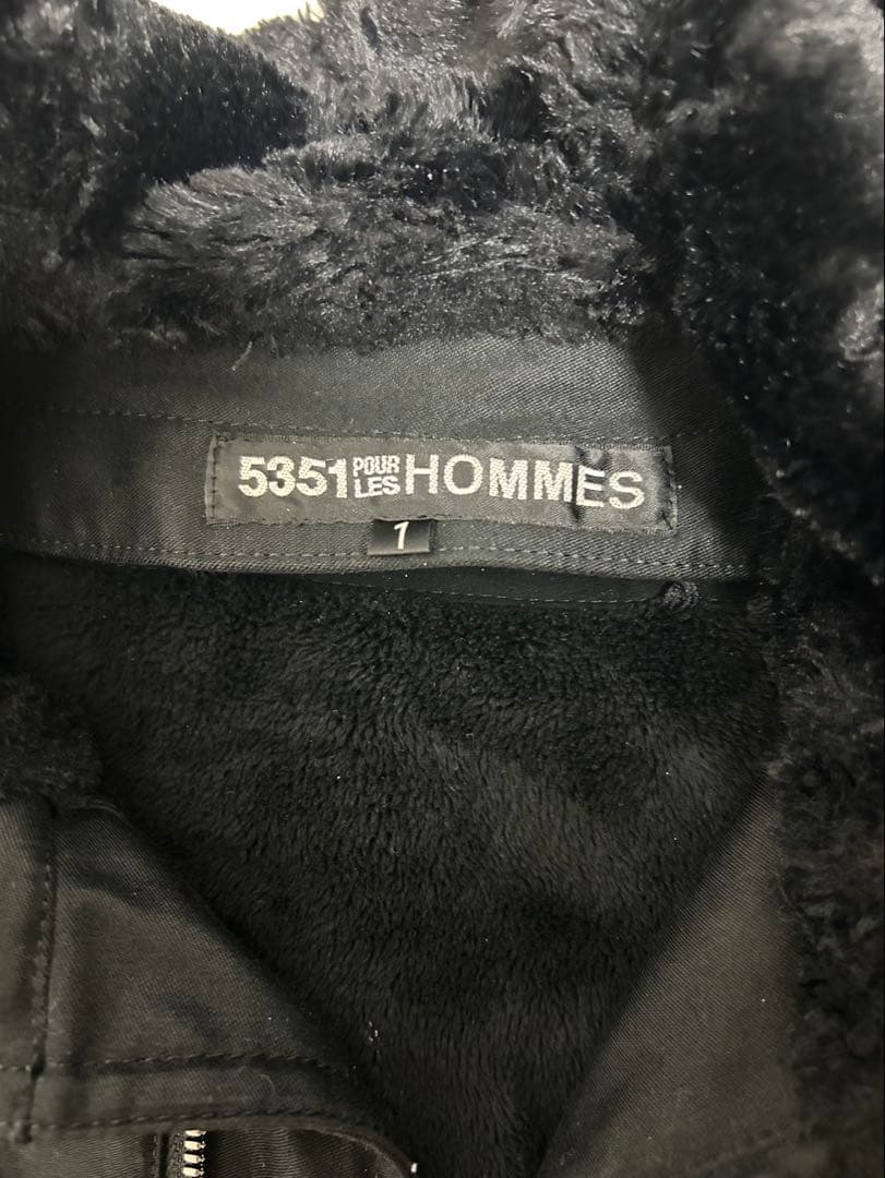 5351 プールオム ブラック モッズコート サイズS