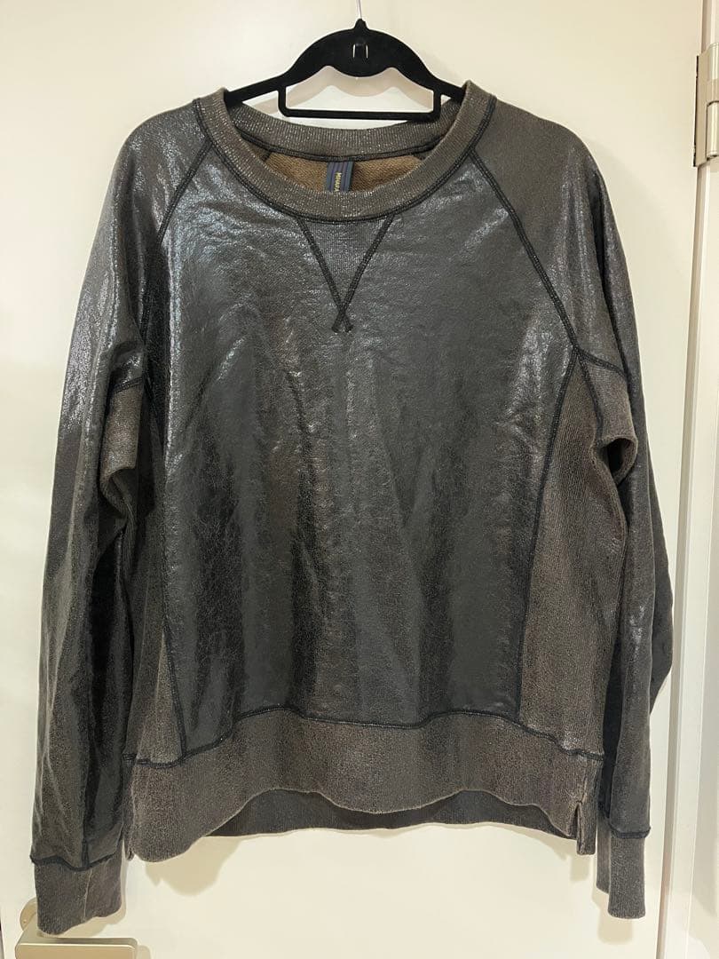 MIHARA YASUHIRO 光沢のある　ダークグレー トレーナー