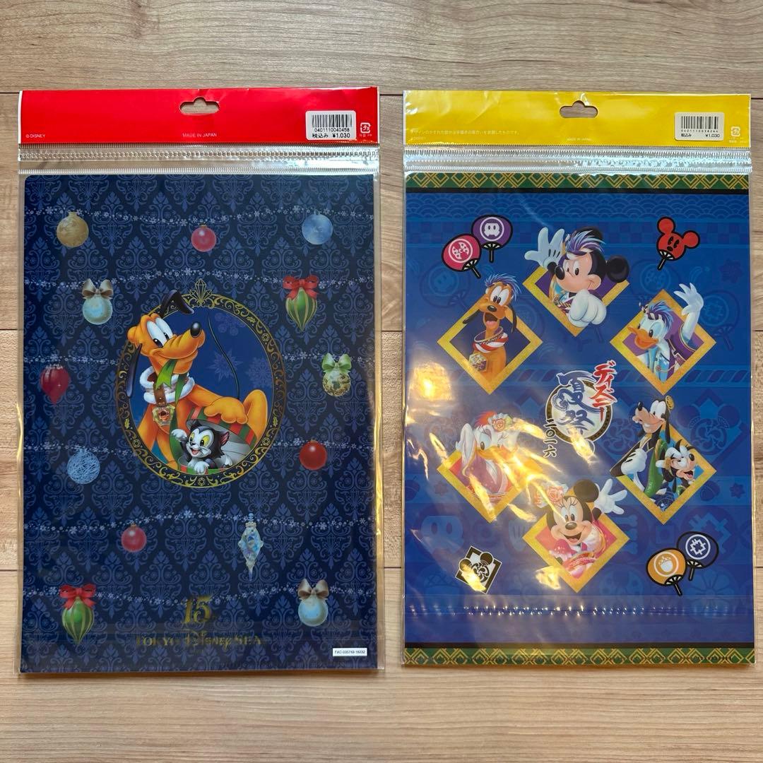 【新品未使用】Disney ディズニー　メモ帳　クリアファイル　付箋　まとめ売り