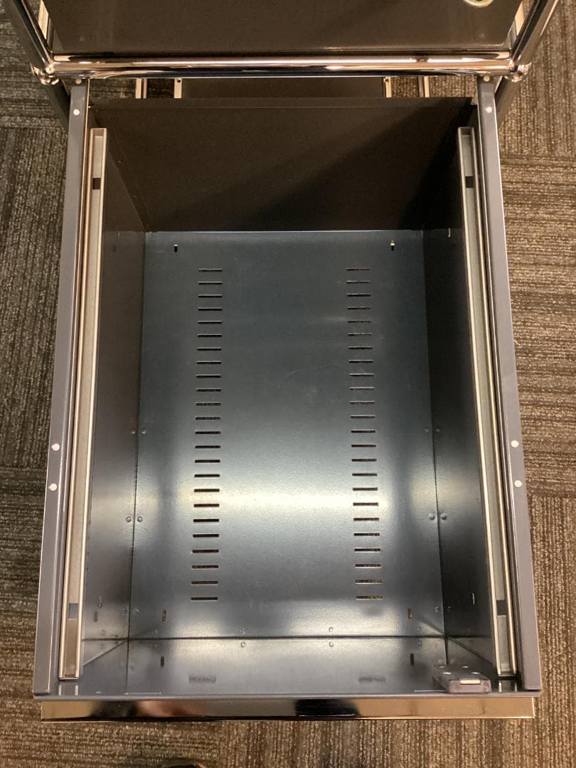 鍵付き　USMハラー　ロールボーイ　２段　デスクワゴン　アントラサイト　E　★