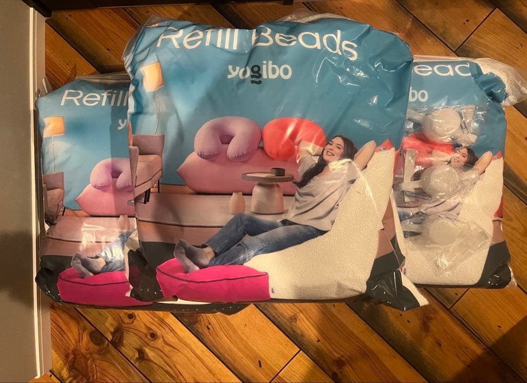 yogibo ヨギボー　補充ビーズ　3袋　ノズル付き