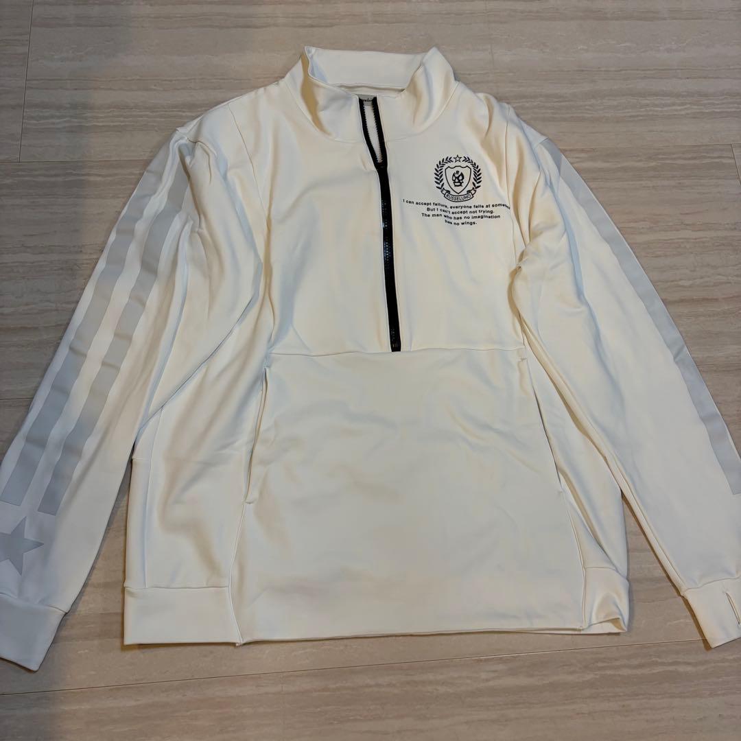 Russeluno ホワイト長袖ジップアップウェア