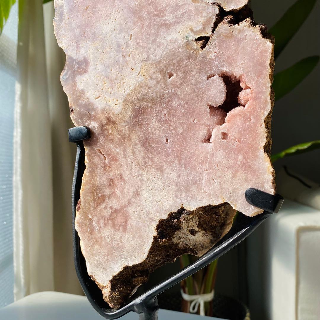 ★★★破格特価【 特大 ピンクアメジスト 原石 スラブ 約3.6kg スタンド