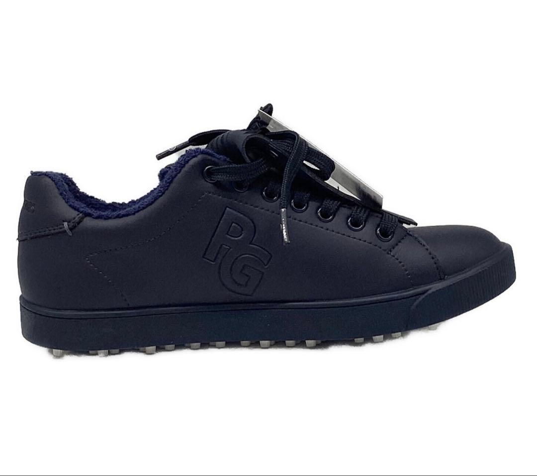 【新品】パーリーゲイツ キルトタンローカット 23.5 紺 ゴルフシューズ