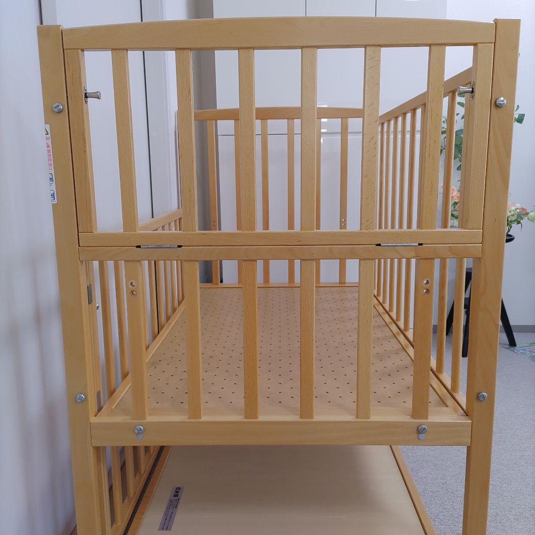 【イーナ】ヤマサキ　ベビーベッド　ツーオープン　ハイタイプ