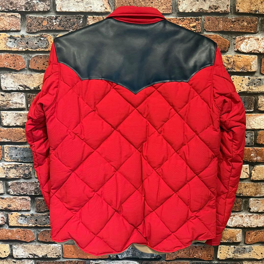 SUGAR CANE コットンニューロン　レザーヨーク　ダウンジャケット　レッド