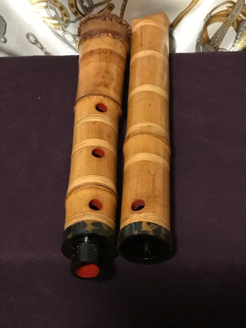 ☆尺八　琴古流　在銘　鼈甲継　約54.5センチ　約440グラム　古い尺八