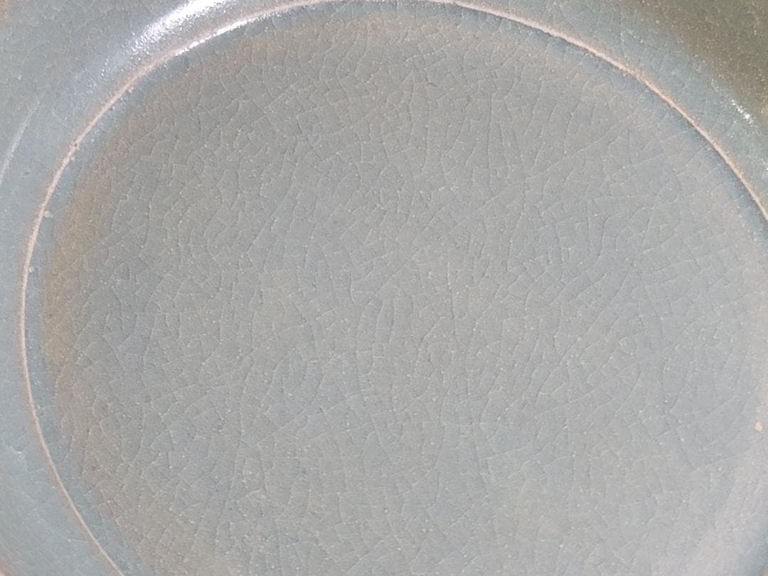 中国美術 青釉 皿 幅 13.5cm DT409