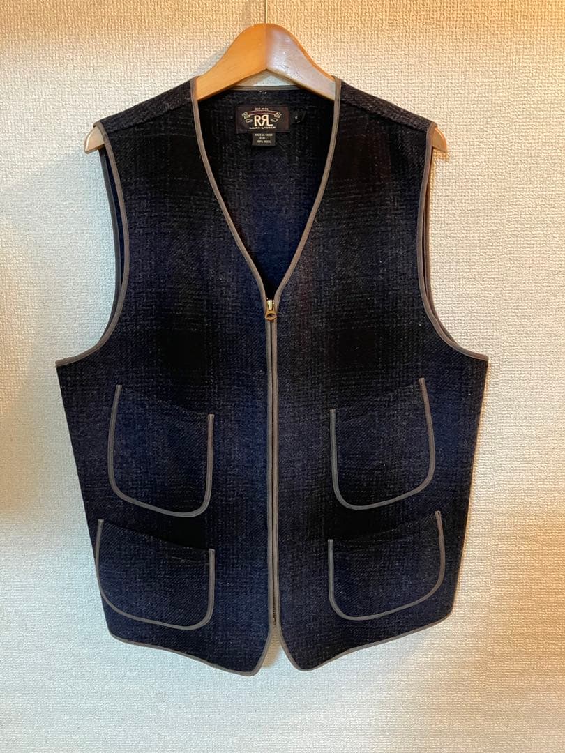 美品ダブルアールエル　woolオンブレチェックベスト　RRL テンダーロイン