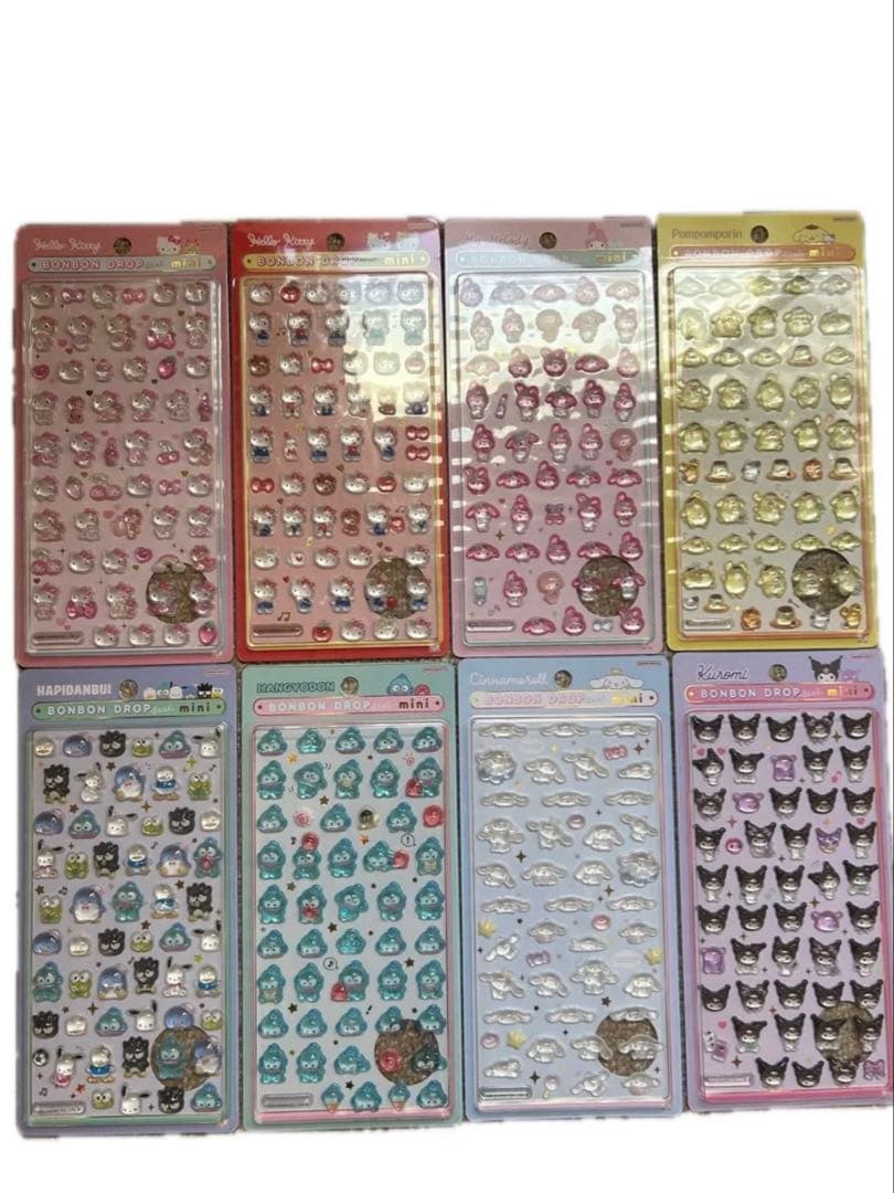 【正規品】サンリオ ボンボンドロップシール ミニ コンプリートセット 8枚