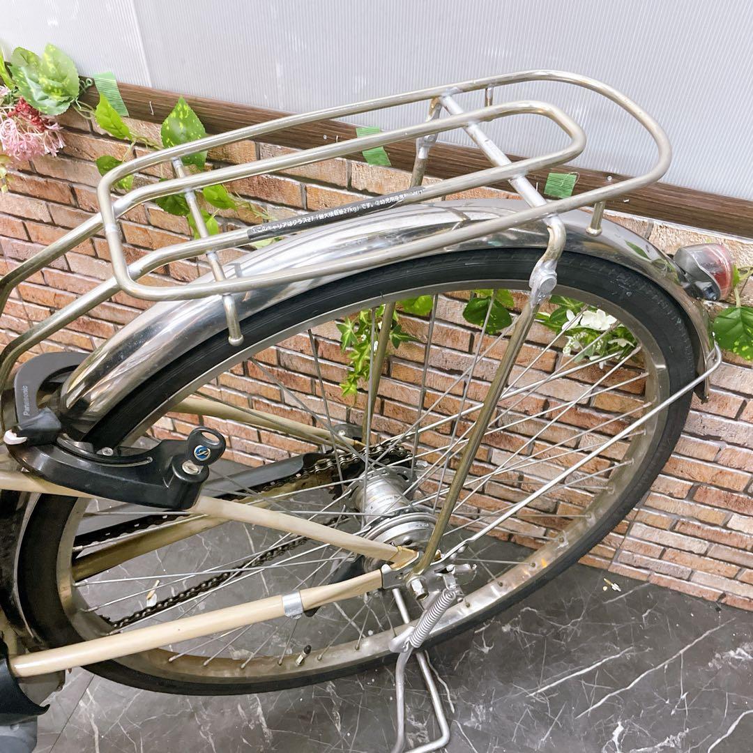【9】電動自転車 Panasonic ベージュ クリーム 26インチ