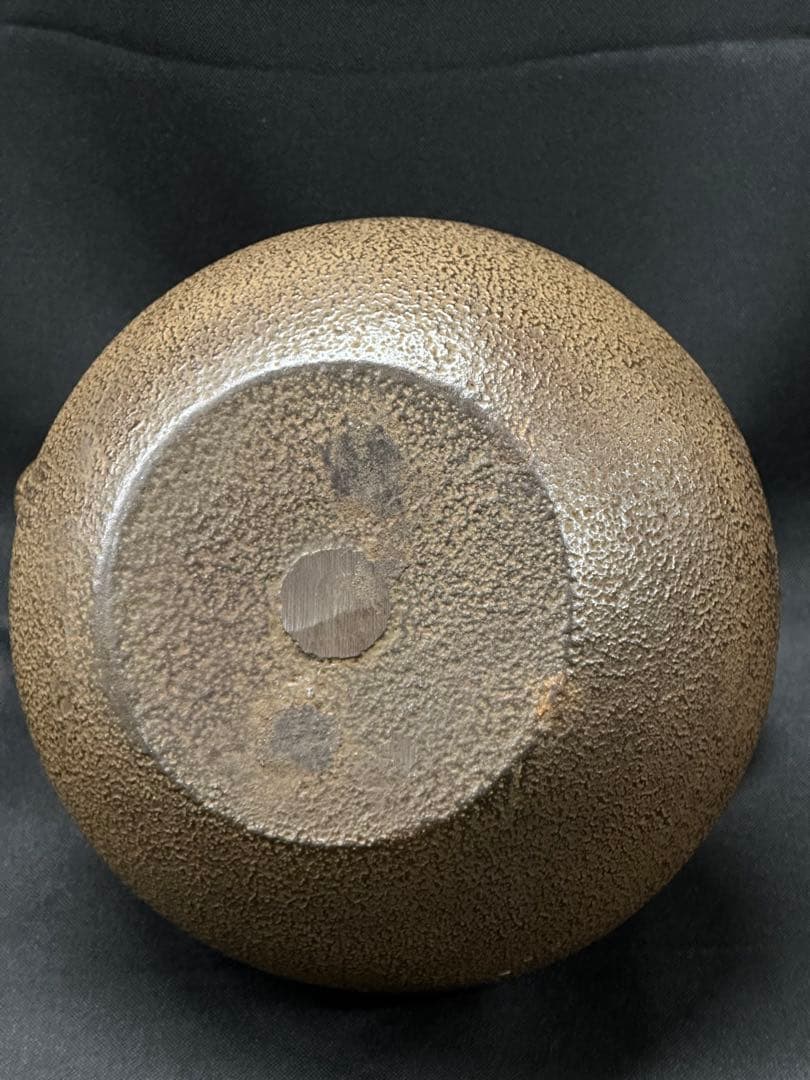 【USED美品】南部鉄器　三厳堂　鉄瓶　急須　柿文　柑橘　橘