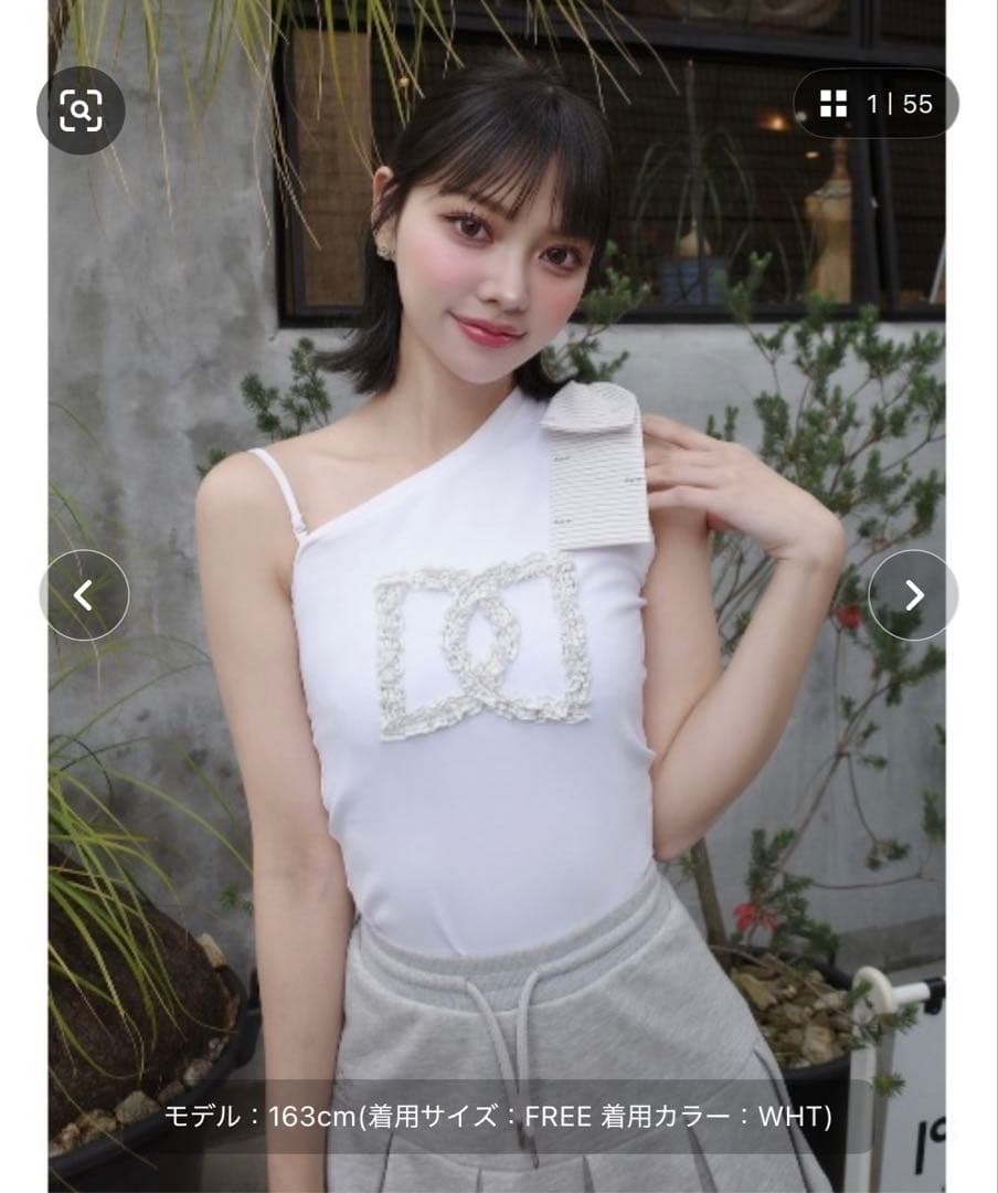 ダーリッチ ビックリボンワンショルトップス