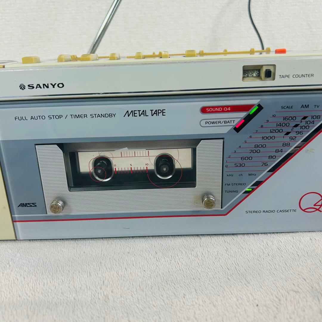 【希少　動作品】SANYO MR-Q4 6スピーカー　レトロラジカセ　当時物
