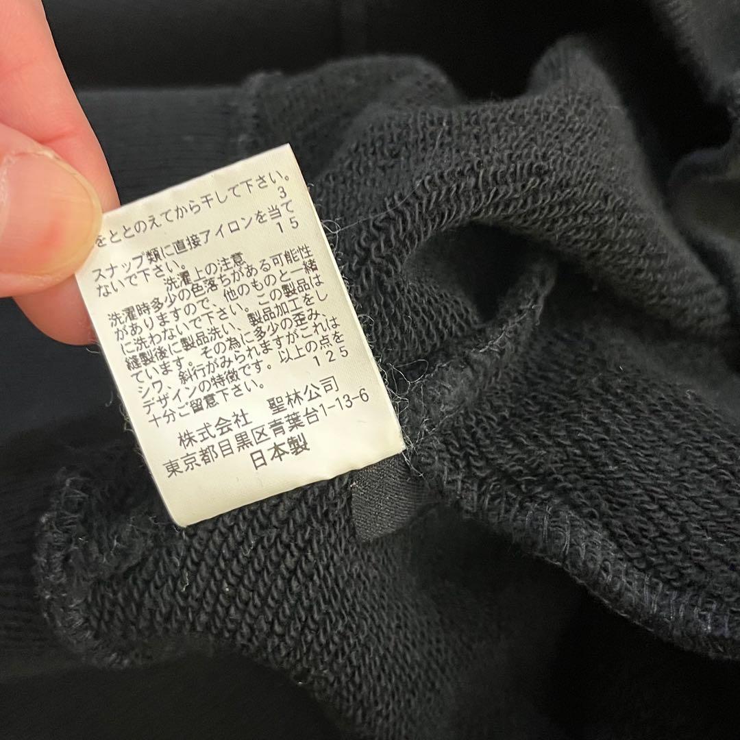 ★極美品 ブルーブルー ハーフボタンスウェット トレーナー Lサイズ 黒